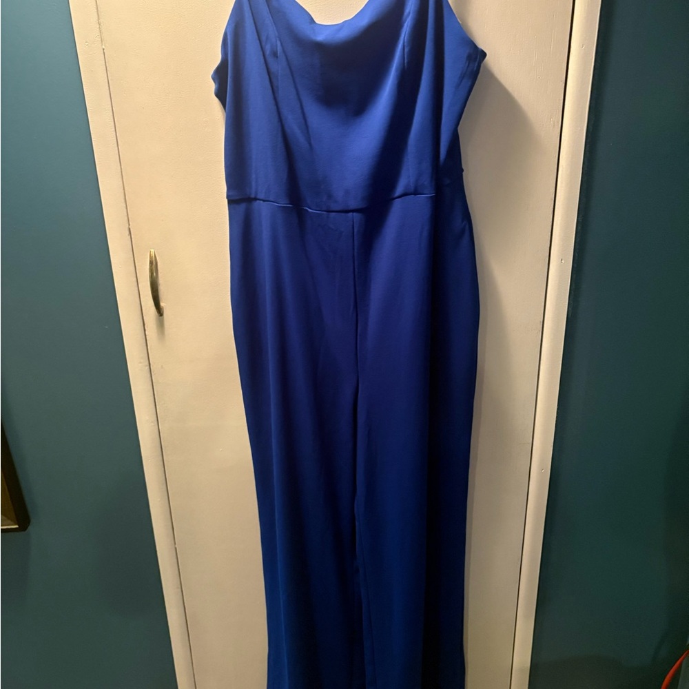 Elegant Blue Sleeveless Jumpsuit
